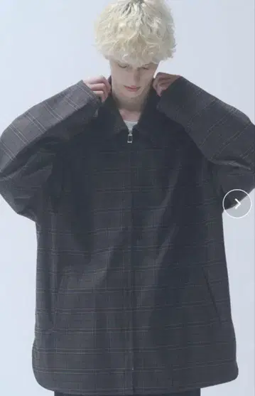 DOOPZ 남성용 블루종 체크 무늬 아우터 M 사이즈