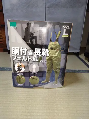 오카모토 몸통이 있는 장화 펠트 밑창 사이즈 L