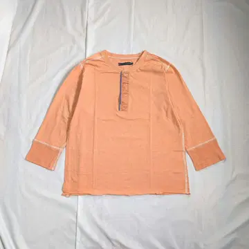 RALPH LAUREN 90년대 헨리넥 7부 소매 티셔츠 오렌지