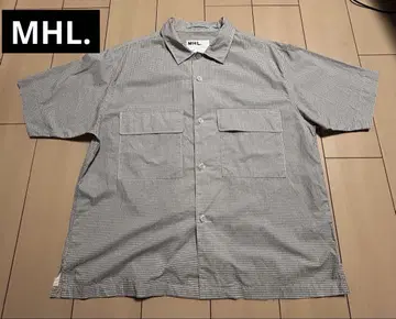 새상품급 MHL. 코튼 린넨 체크 셔츠 마가렛 호웰