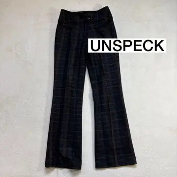 UNSPECK 체크 무늬 플레어 팬츠