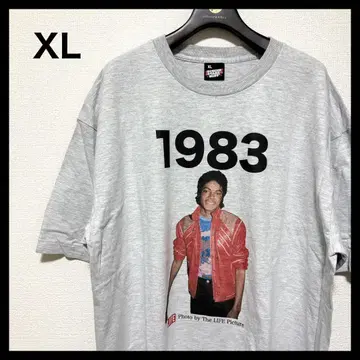 새상품 LIFE 마이클 잭슨 콜라보 티셔츠 화이트 XL 밴딩 티셔츠