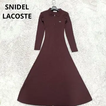 SNIDEL 라코스테 콜라보 스키퍼 리브 니트 원피스 롱