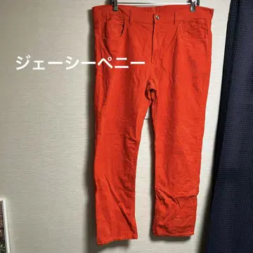 jcpenney J.C. 페니 오렌지 코튼 팬츠 38X32 넉넉한