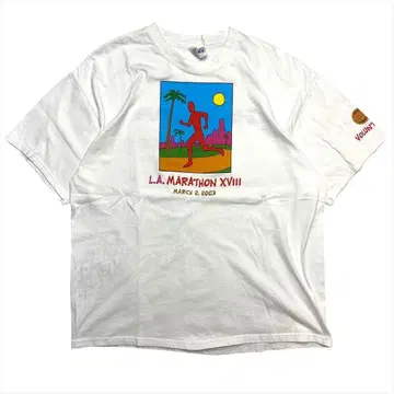 00s 헤인즈 L.A. 마라톤 XVIII 티셔츠 구제 의류 남성용 XL