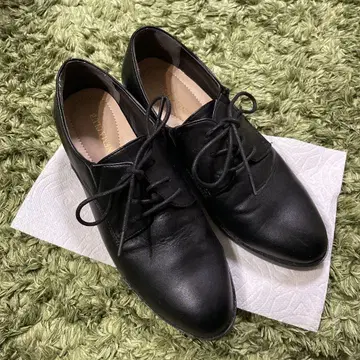 가죽 블랙 레이스업 슈즈