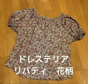 DRESSTERIOR 리버티 패턴 개더 코튼 블라우스 드레스테리아