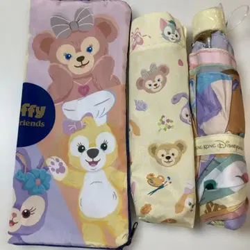홍콩 디즈니 한정판 더피 & 프렌즈 접이식 우산 우산 케이스