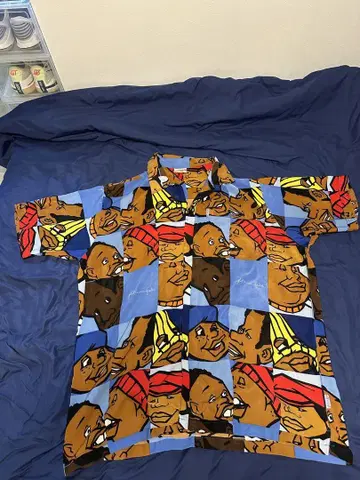 FUBU 캐릭터 패턴 반팔 셔츠 4xl
