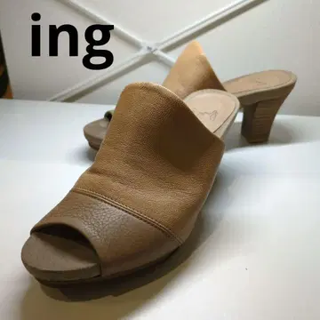 잉그 오픈토 뮬 일본제 베이지 가죽