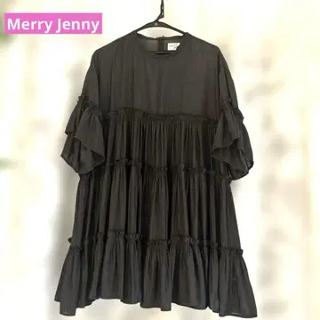 새상품급 Merry Jenny A 라인 튜닉 블라우스 블랙