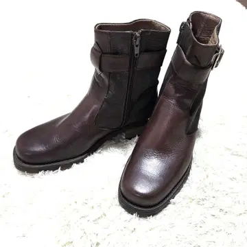 가죽 사이드 고어 부츠 사이드 지퍼 숏부츠 23cm