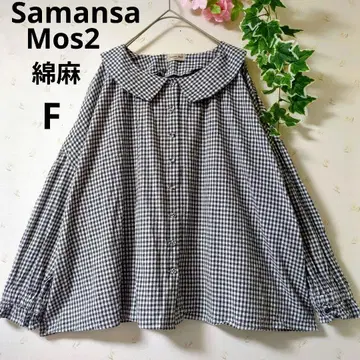 Samansa Mos2 사만사 모스모스 블라우스 상의 린넨 체크 F