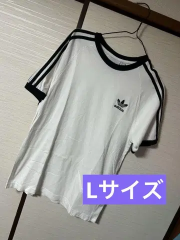 아디다스 화이트 티셔츠 3라인