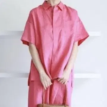미사용급 갤러리 바이 23SS 린넨 포플린 오버 사이즈 셔츠