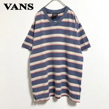 VANS 보더 V넥 반팔 티셔츠 M 90s 구제 의류 빈티지