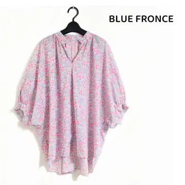 BLUE FRONCE LIBERTY 프린트 블라우스