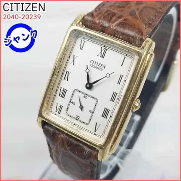 정크 제품 시티즌 쿼츠 직사각형 손목시계 CITIZEN 고정형 남성용