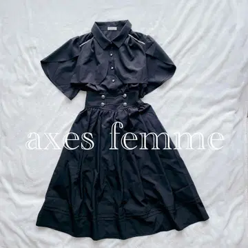 axes femme 엑시즈팜 체인 하이 웨스트 원피스 블랙