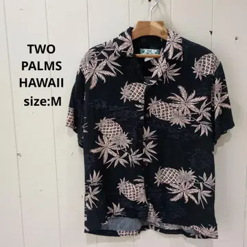 TWO PALMS HAWAII 반팔 셔츠 알로하 셔츠 블랙 남성용 M