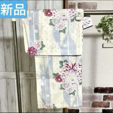 새상품 유카타 여성용 꽃무늬 화이트 계열 블루 계열