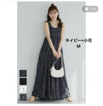 coca 셔링 올인원 네이비 플라워 무늬 M