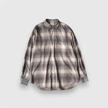 UNITED ARROWS 트로피컬 울 체크 셔츠 브라운 L