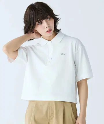 헤비 웨이트 사슴의 새끼 와이드 크롭 길이 반팔 폴로 셔츠