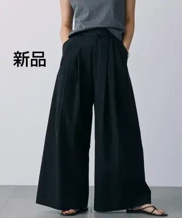 새상품 웨더 턱 와이드 팬츠