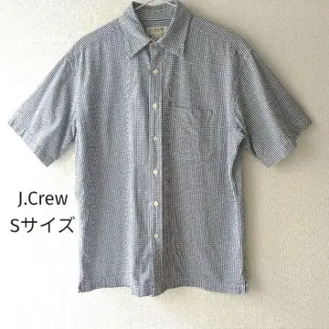 J.CREW 축구 원단 반팔 체크 셔츠 S 사이즈 코튼 100%
