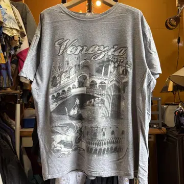 미국 빈티지 의류 Venezia 그레이 티셔츠
