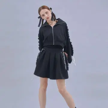 lovilyn 프릴 리본 저리, 스커트 블랙 S