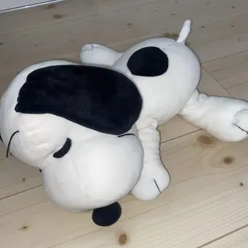 피넛 스누피 봉제 인형 누워 화이트 블랙 레드 택 T-ARTS