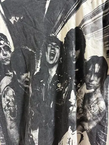 90s LA GUNS 밴딩 티셔츠 빈티지 올 패턴