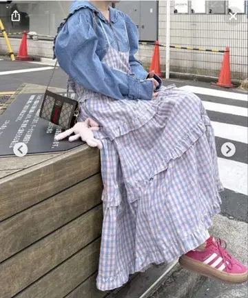 Alley by w closet 프릴 데님 자켓 세일러 카라