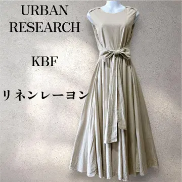 URBAN RESEARCH KBF 린넨 플레어 원피스 아름다운 실루엣