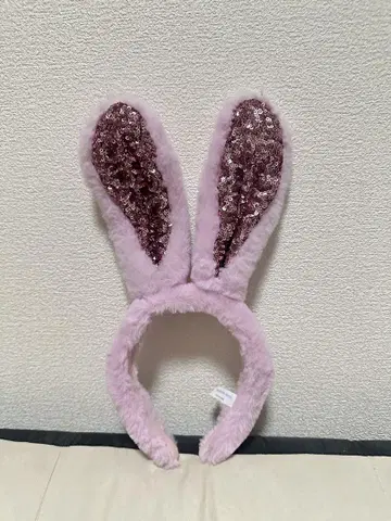 디즈니 토끼 귀 머리띠 핑크 머리띠