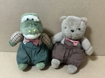 레어 빈티지 쇼와 레트로 악어 곰 봉제 인형