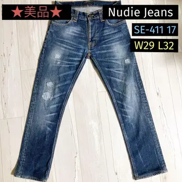 누디 데미지 사양 청바지 W29 L32 스키니 인디고