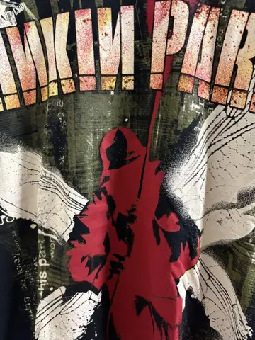 linkin park 올 패턴 밴딩 티셔츠 size L