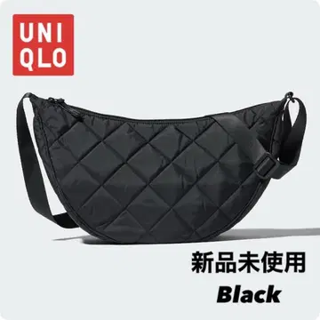 새상품 유니클로 라운드 숄더백 퀼트 블랙