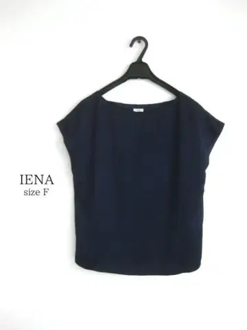 이에나 IENA 블라우스 반팔 네이비 F 프렌치 슬리브 루즈핏
