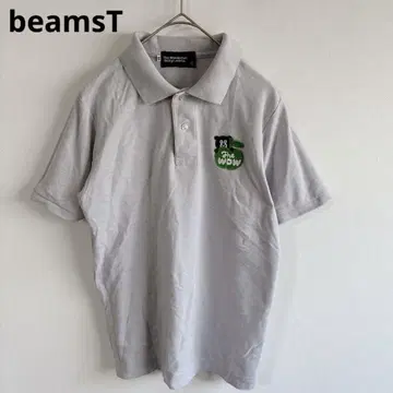 4777 빔즈 [새상품급] 곰 와펜 피케 셔츠 반팔 원포인트 캐주얼