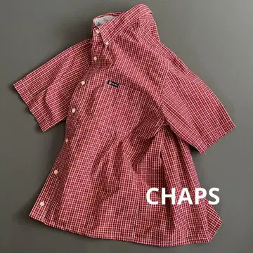 CHAPS 챕스 체크 짧은 셔츠 남성용 시티 보이 타운 보이