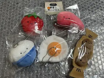 아침 식사 봉제 인형 니코리노 밥 눈알 계란 나토 딸기 붉은 연어