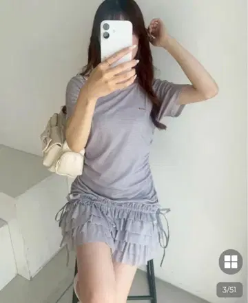 NICE CLAUP 드로스트 컷 미니 원피스 체크