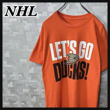 NHL 티셔츠 반팔 팀 애너하임 덕스 남성용 L 정도 오렌지