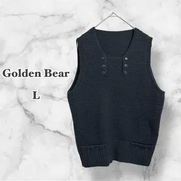 Golden Bear 니트 베스트 (L) 네이비 세련된 귀여운 레이어드
