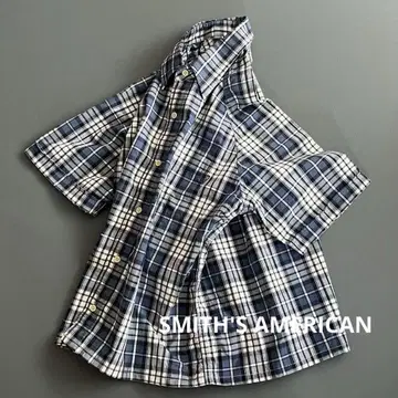SMITH'S AMERICAN USA 짧은 기장 체크 셔츠