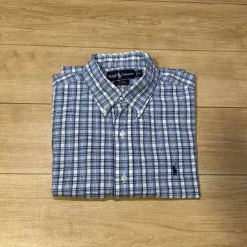 90s Ralph Lauren BLAKE 반팔 체크 셔츠 스카이블루